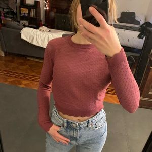 Scalloped, cropped long sleeve from Zara.